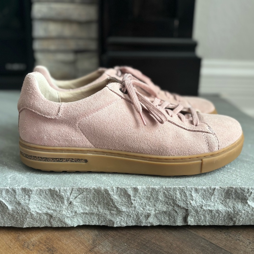 Birkenstock Bend Low Sneaker in Soft Pink Suede Tan Gum Sole EU 41 US 10-10.5